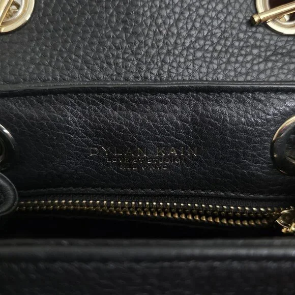 Dylan Kain Romy Backpack Black Leather‎ Gold Chain - Picture 9 of 12